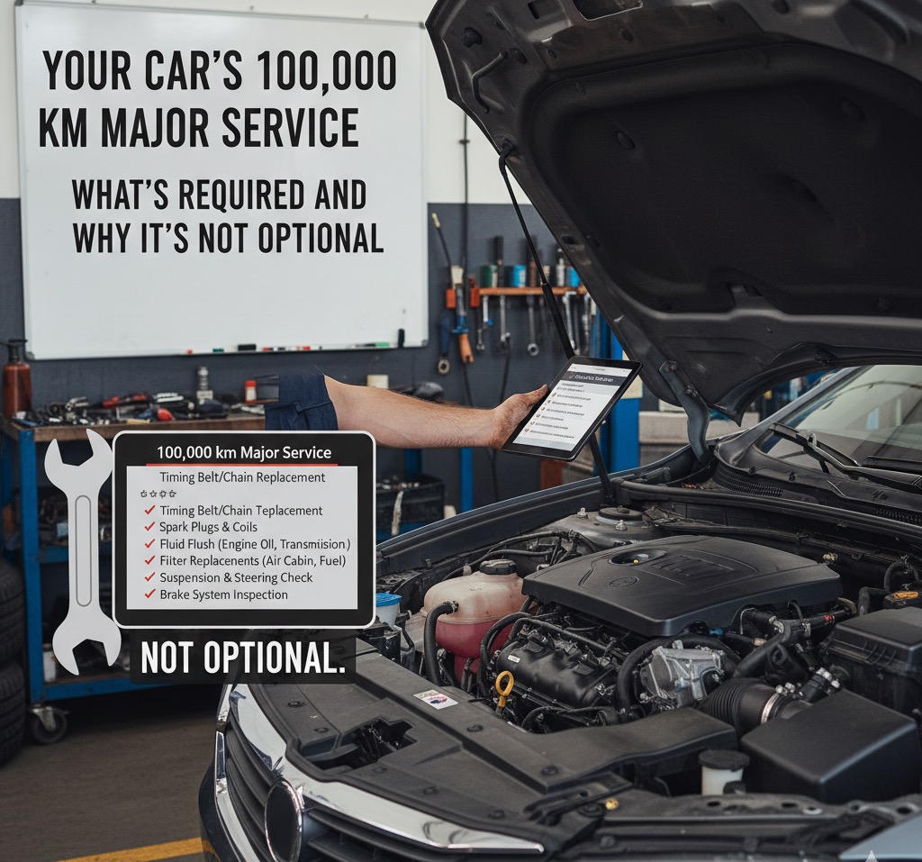 Your Car’s 100,000 km Major Service: What’s Required and Why It’s Not Optional