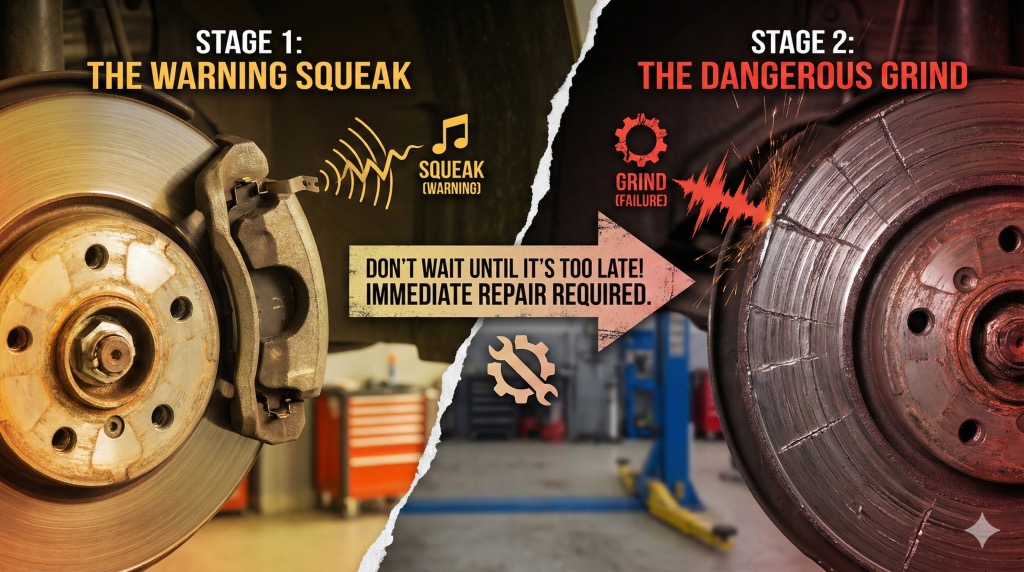 Squeaking Brakes Turning into Grinding Sounds: Signs You Need Immediate Repair
