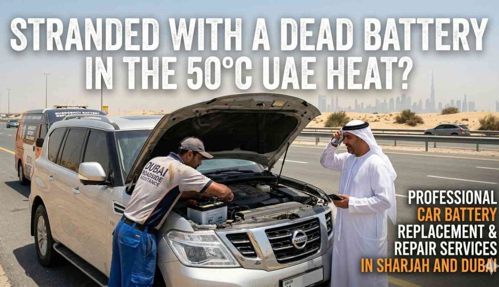 Stranded with a Dead Battery in the 50°C UAE Heat? Professional Car Battery Replacement & Repair Services in Sharjah and Dubai